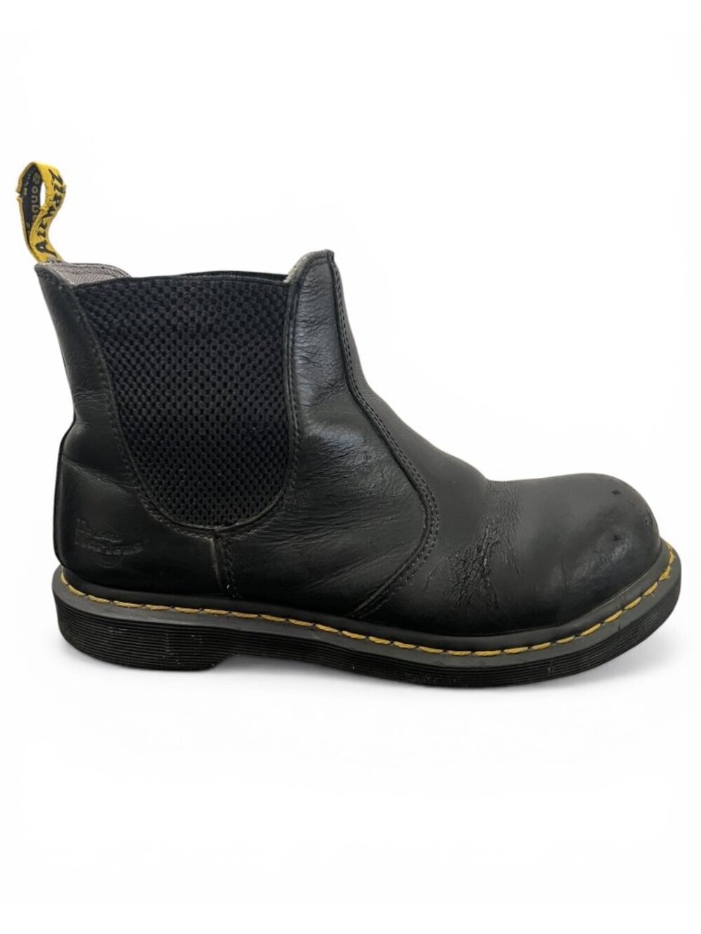 Dr. Martens Black Leather Slip-On Chelsea Boots Size 9 US Ladies Durable Soles
